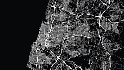 Urban vector city map of Tel Aviv, Israel, middle east © ink drop