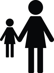 parent and child silhouette | mother and daughter icon and symbol