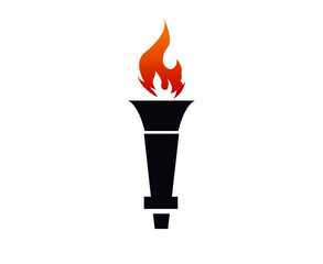 design torch symbol flame abstract illustration vector on Background White
