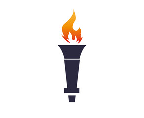 design torch symbol flame abstract illustration vector on Background White
