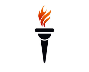 fire torch Blue illustration flame abstract design with Background White
