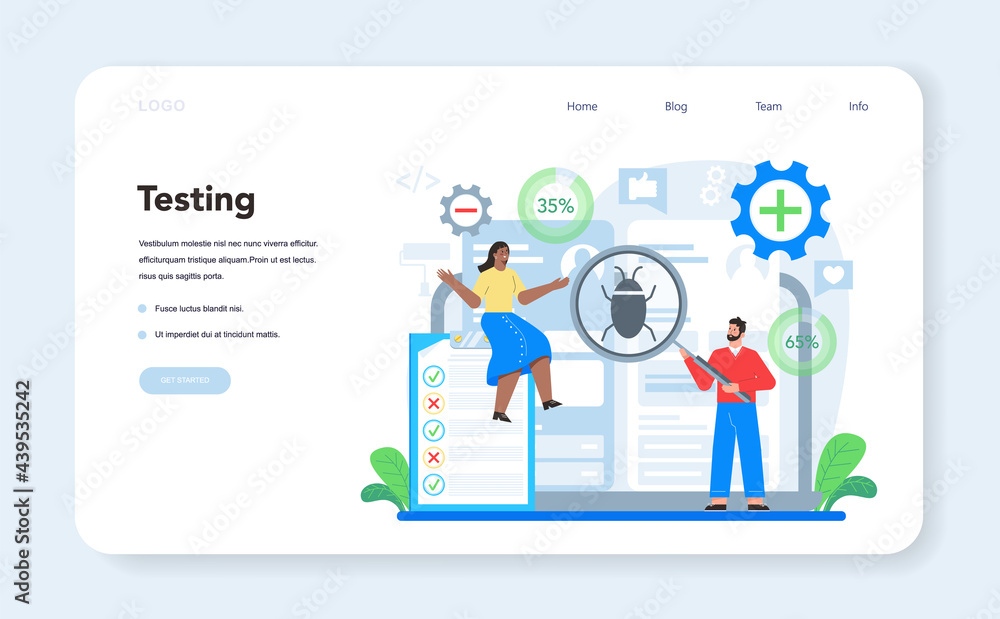Poster web design web banner or landing page. presenting content on web pages