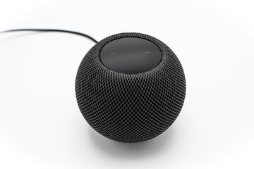 Dark mini speaker isolated on white background