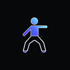 Boy Stretching Left Arm blue gradient vector icon