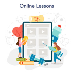 Healthy lifestyle class online service or platform. Idea of life safety