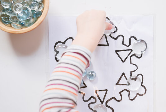 snowflake arts and crafts geometry preschool project 3