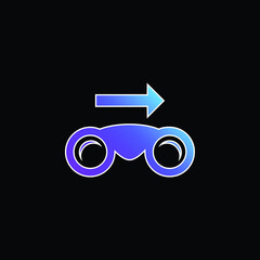 Binoculars With Right Arrow blue gradient vector icon