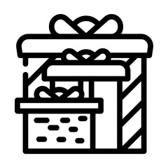 gift wedding for groom and bride line icon vector. gift wedding for groom and bride sign. isolated contour symbol black illustration