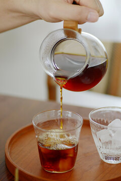 Closeup of home made delicious drinks, in a simple and comfortable home atmosphere