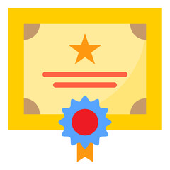 certificate flat style icon