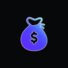 Big Dollar Bag blue gradient vector icon