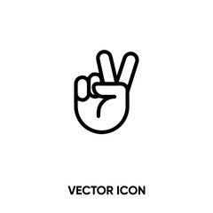 Fototapeta premium Peace vector icon. Modern, simple flat vector illustration for website or mobile app. Hand gesture symbol, logo illustration. Pixel perfect vector graphics
