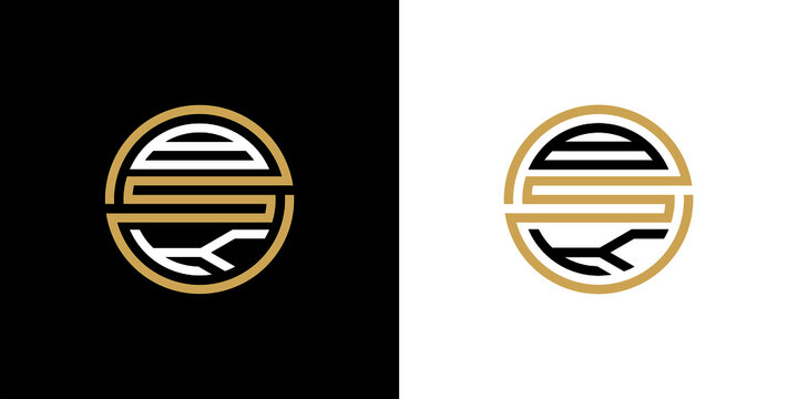 BSK creative letter logo design vector icon illustration