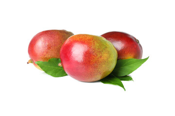 Ripe mango fruit isolated on white background