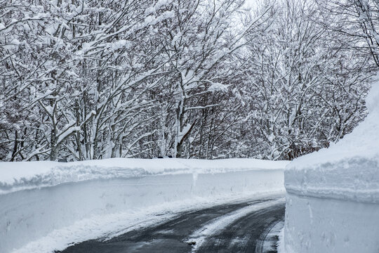 slippery winter road