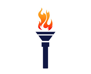 design Blue torch Flaming on Background White abstract illustration
