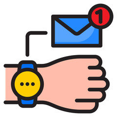 smartwatch color line style icon