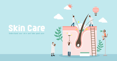 Skin care concept vector banner illustration