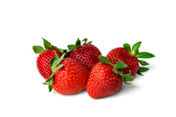 Fototapeta na wymiar Heap of strawberries isolated on white background.