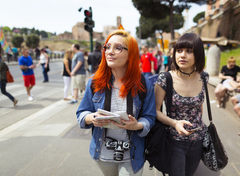 Tourist woman in Rome
