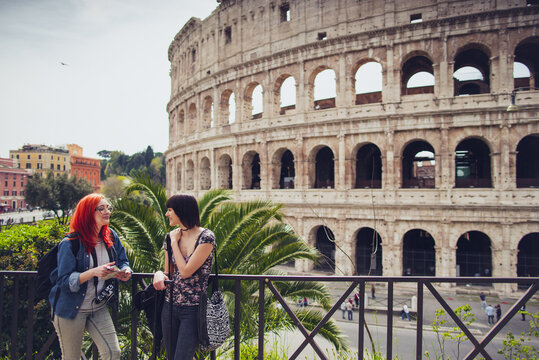 Tourist woman in Rome