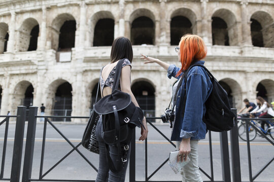 Tourist woman in Rome