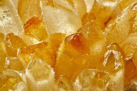 Closeup of healing shiny yellow crystals