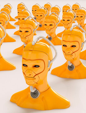 portrait of yellow Human Android