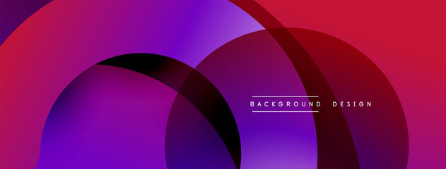 Abstract overlapping lines and circles geometric background with gradient colors