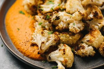 Romesco sauce with roasted cauliflower