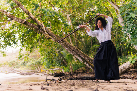 Woman Practicing Martial Art