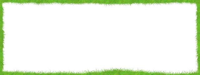 Green grass frame isolated on white background