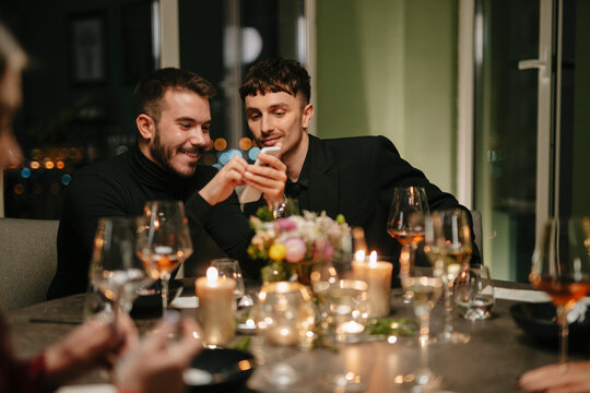 Friends At A Dinner Party