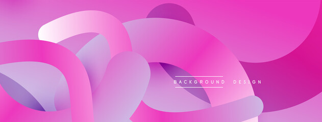 Abstract overlapping lines and circles geometric background with gradient colors
