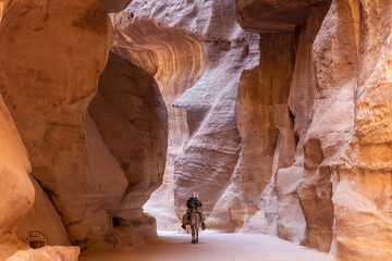 Scenic view of Limestone rock in Wadi Musa, Petra, Jordan. - obrazy, fototapety, plakaty