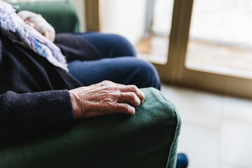 Hand detail of elderly woman