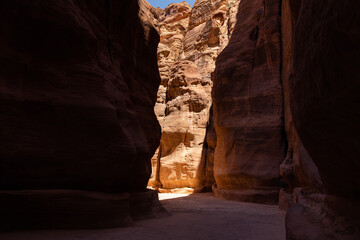 Scenic view of Limestone rock in Wadi Musa, Petra, Jordan. © atdr