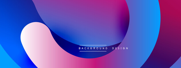 Abstract overlapping lines and circles geometric background with gradient colors