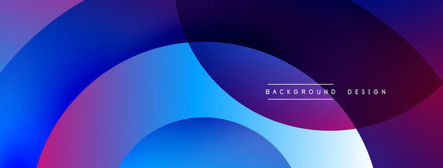 Abstract overlapping lines and circles geometric background with gradient colors