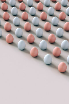 pattern of Pink and blue eggs - vertical