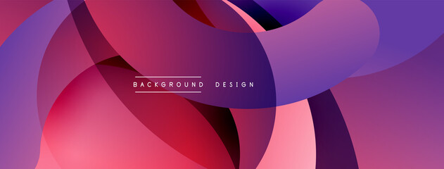 Abstract overlapping lines and circles geometric background with gradient colors