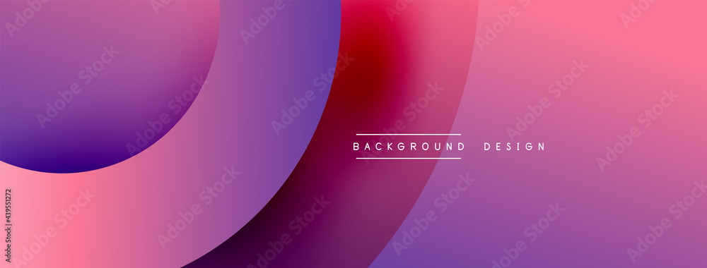 Poster abstract overlapping lines and circles geometric background with gradient colors