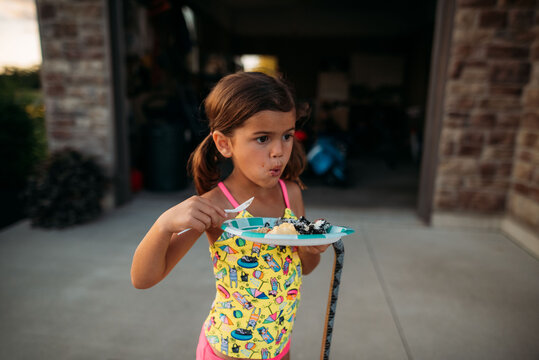 Evening party at a neighbor's house. 