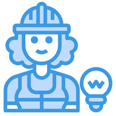 Electrician blue line icon