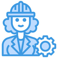 Engineer blue line icon