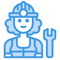 Mechanic blue line icon
