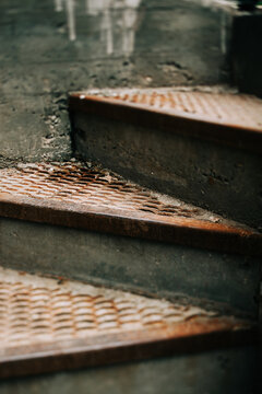 old steps in closeup