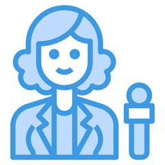 Reporter blue line icon