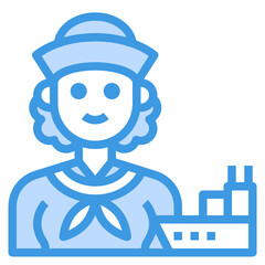 Sailor blue line icon