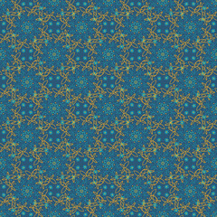 little blue flowers and yellow butterflies pattern